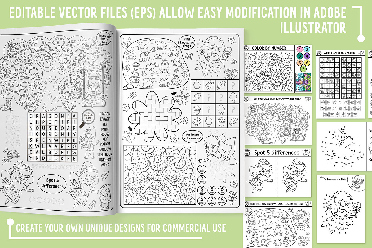 Woodland fairy coloring games, an Education Illustration by Lexi Claus (Photo 16 of 17)
