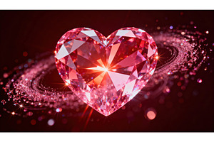 Heart-shaped gemstone glowing with, a Background Photo by tilialucida