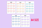 5 Year Calendar 2024-2028 For Canva, a Stationery Template by Shumaya (Thumbnail 4 of 5)
