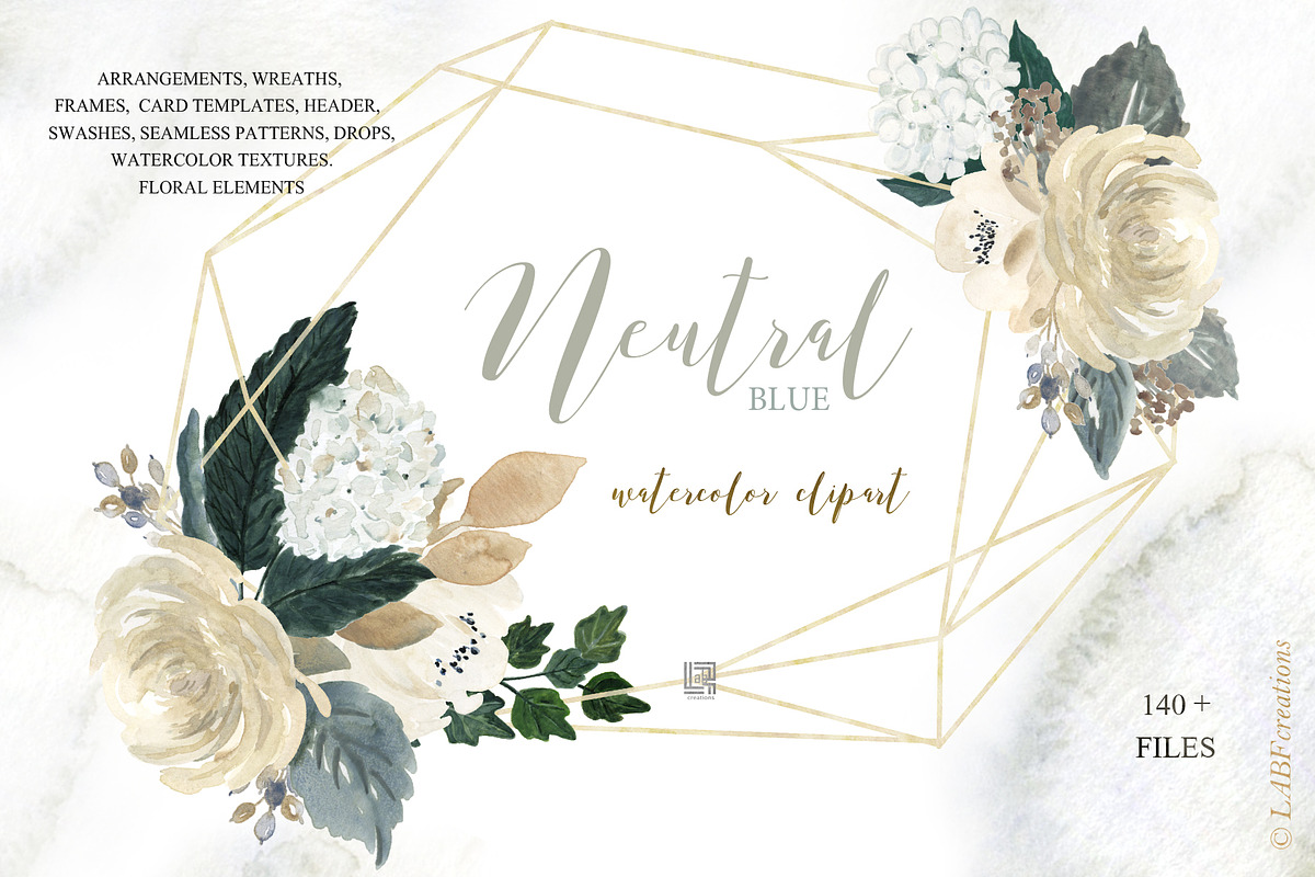 Neutral Beige Flowers Watercolor, a Texture Illustration by LABFcreations (Photo 1 of 15)