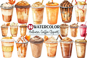 Autumn Coffee Cup Clipart, an Illustration by Rose Art