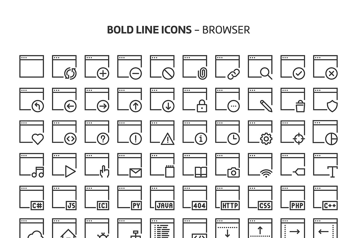 Bold Line Icons, an Outline Icon by Howcolour (Photo 141 of 151)