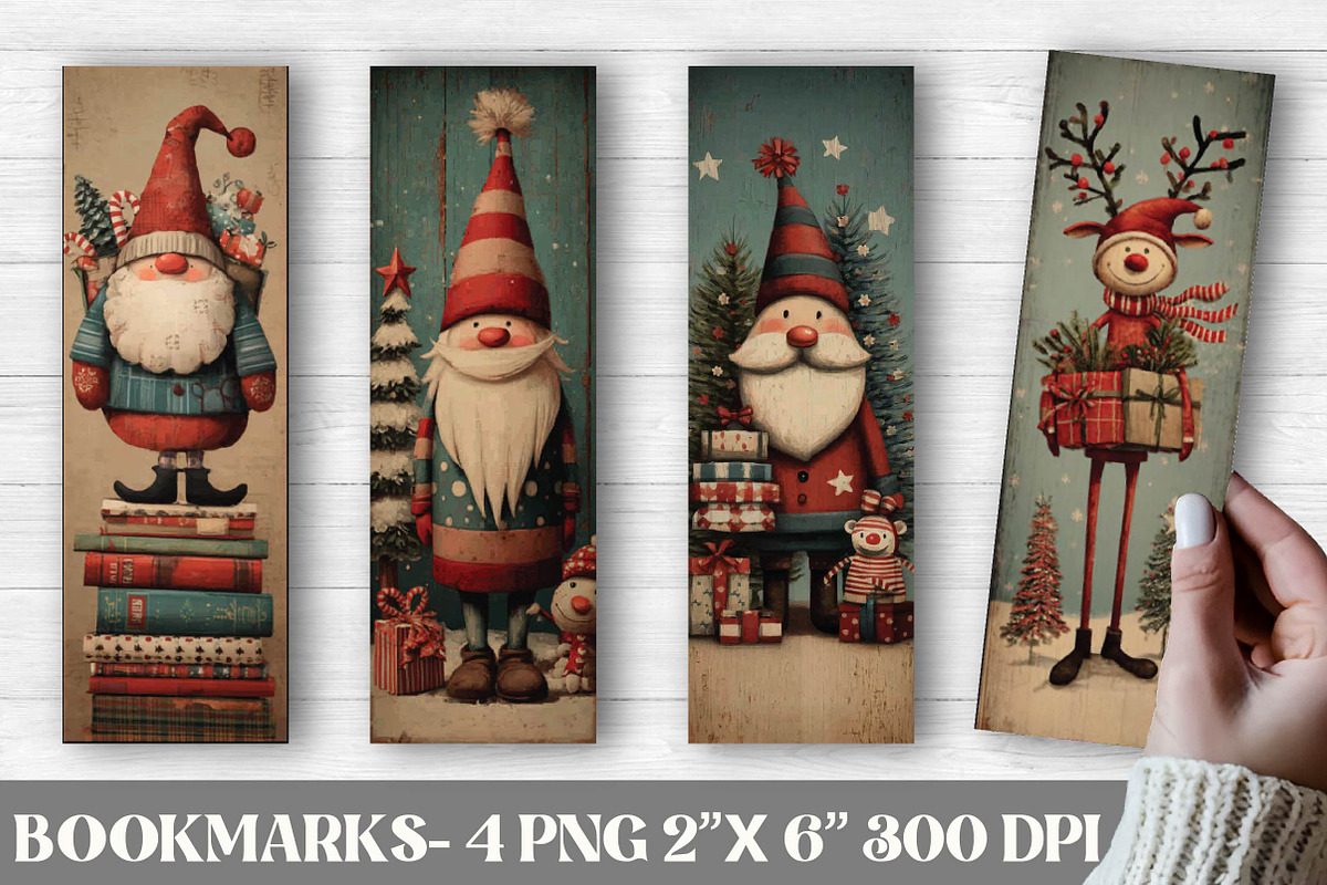 All Booked for Christmas Bookmarks, an Illustration by DreamPrint404