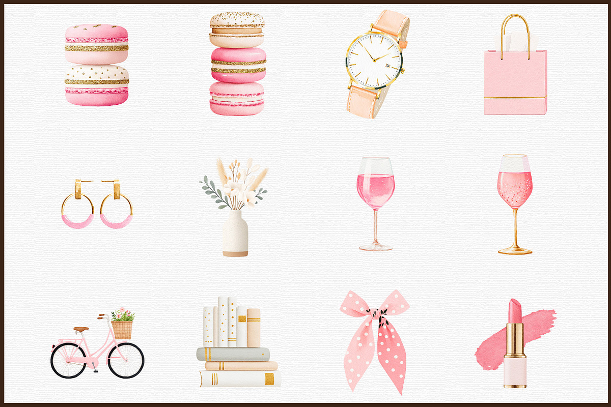 Stylish Watercolor Clipart Set, an Illustration by Sublimation Artist (Photo 3 of 6)