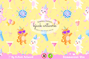 Happy new year Disco Dance seamless, a Background Graphic by K.JackArtwork