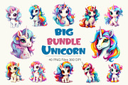 Big bundle of Cute unicorns. TShirt, an Animal Illustration by KENO Mascots (Thumbnail 1 of 10)