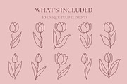 TULIP LINE ART, a Decorative Illustration by OREHOVKA (Thumbnail 2 of 4)