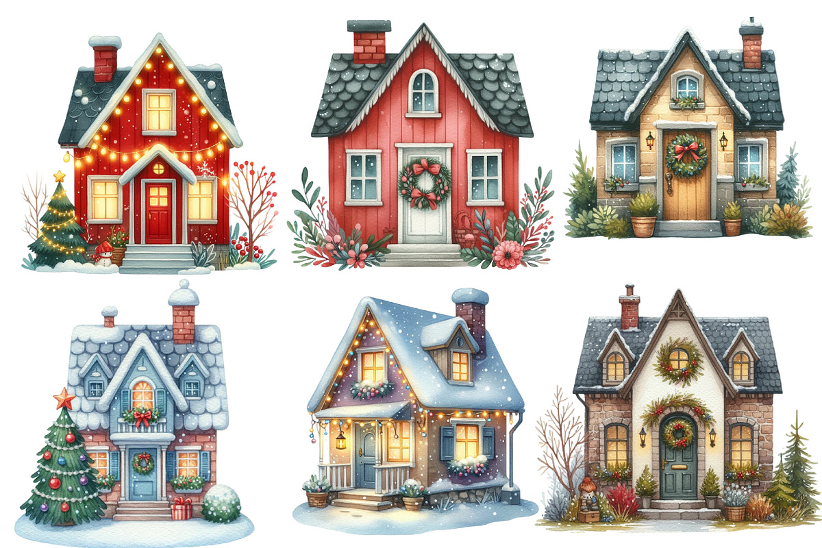 Christmas Home Clipart Bundle, an Illustration by Designworld (Photo 5 of 6)