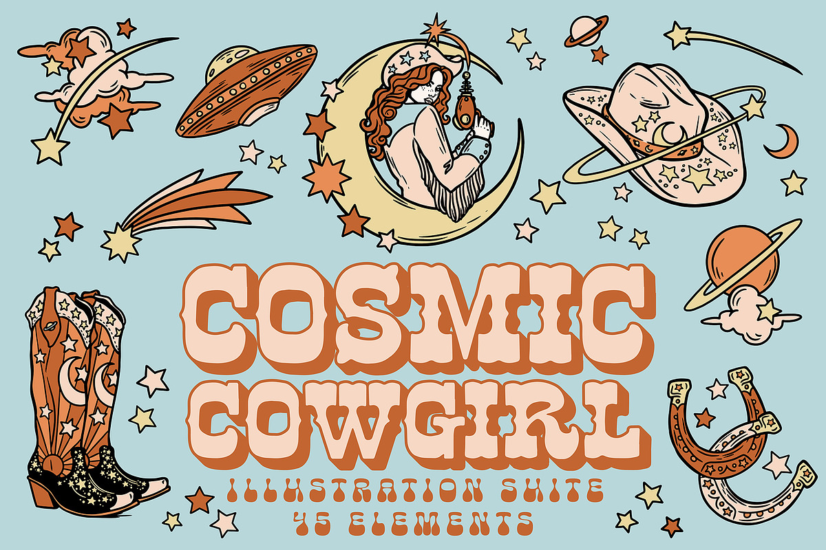 Cosmic Cowgirl – Illustrations, an Illustration by Pony Gold Studio (Photo 1 of 6)