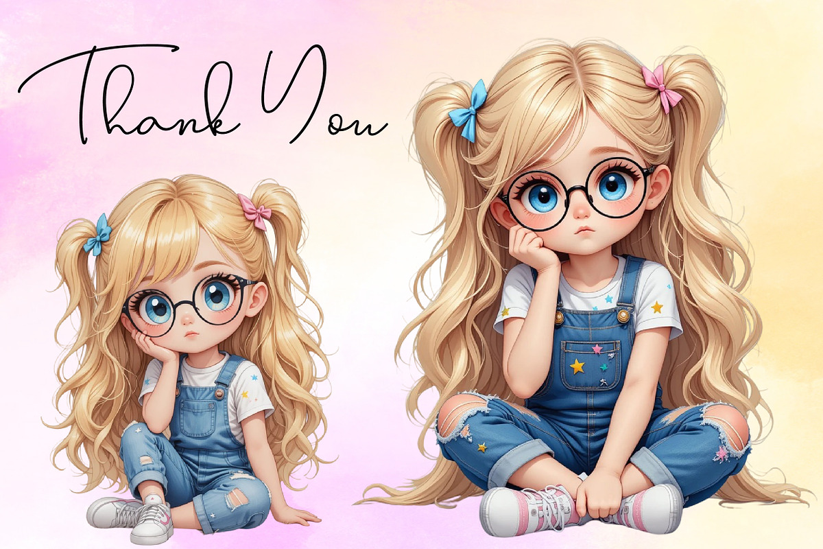 Quirky Cute Little Girl Clipart Png, an Illustration by RobertsArt (Photo 5 of 5)