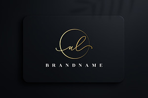 Letter UL Handwritten Signature Logo