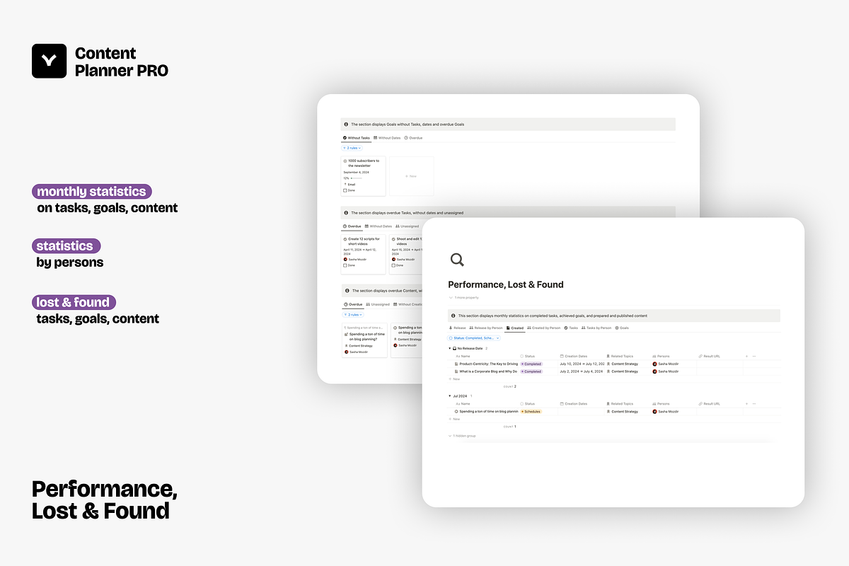 Notion Content Planner PRO, an App Template by Blog Launch (Photo 7 of 8)