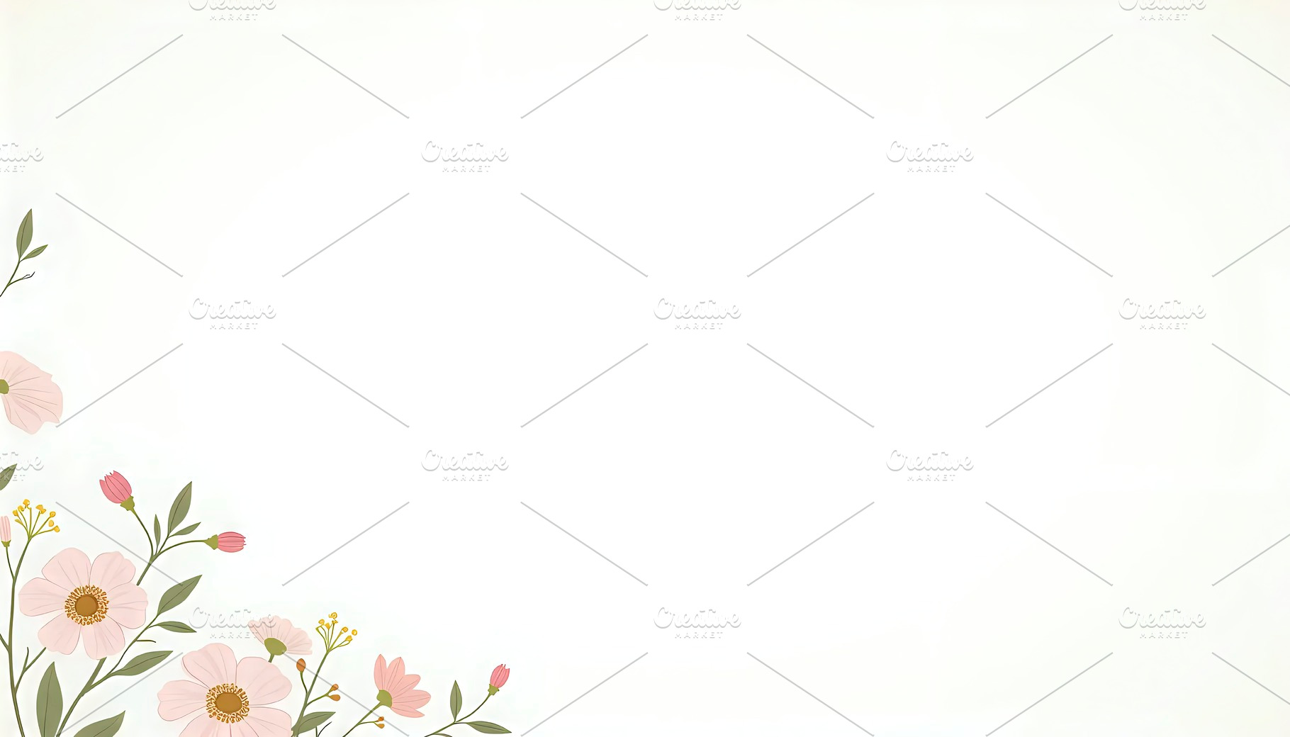 Minimal Flower Frame With Elegant Wh, a Photo by LOGOCREATIVE