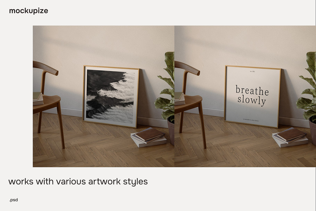 Square Leaning Frame Mockup 1x1, a Household Mockup by mockupize (Photo 6 of 7)