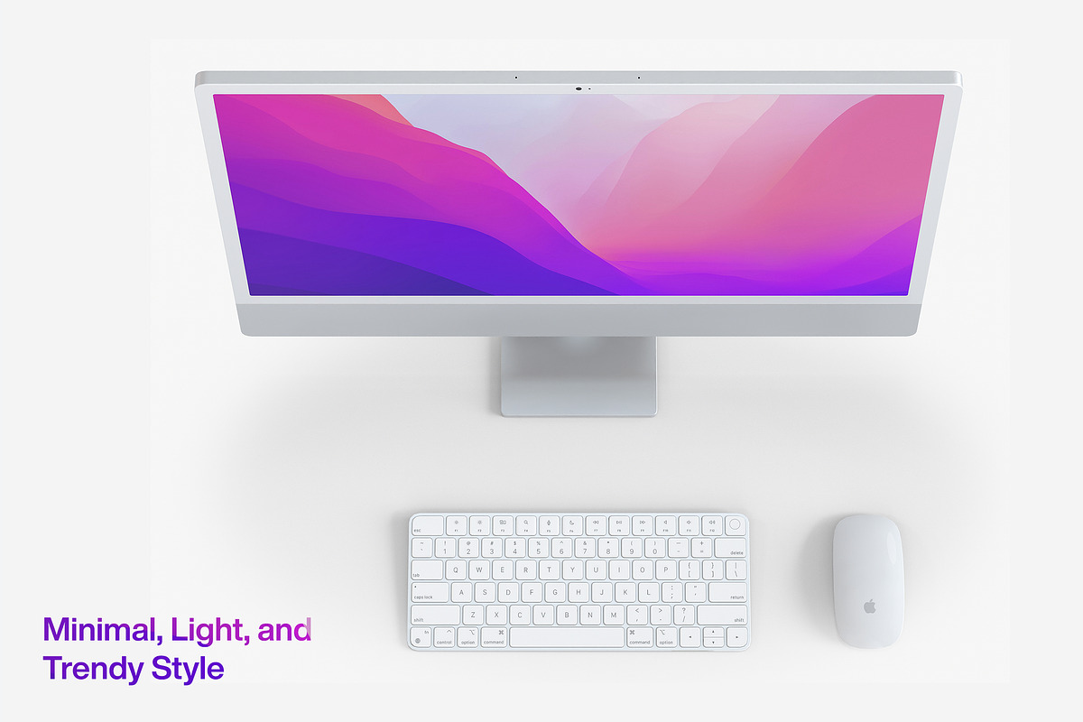 12 Ultra-Realistic iMac 24 Mockups, an iPad Mockup by Smotrow Related (Photo 11 of 15)