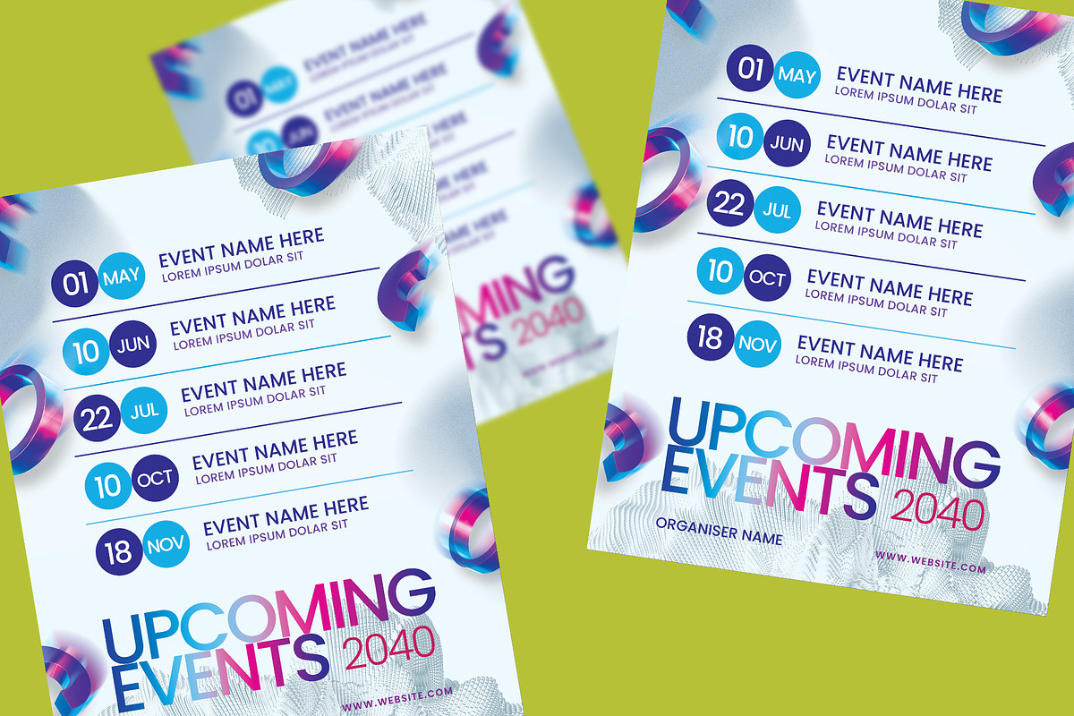 Upcoming Events Flyer Template - PSD