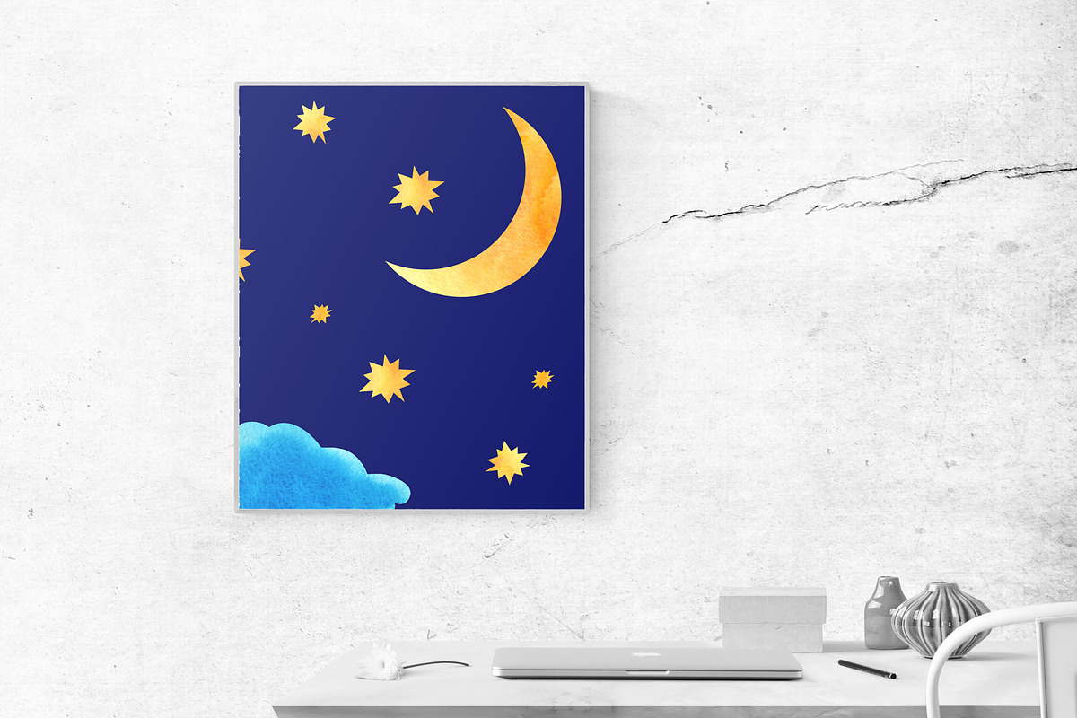 Day and night. Watercolor Collection, a Texture Illustration by Color_Brush (Photo 10 of 10)