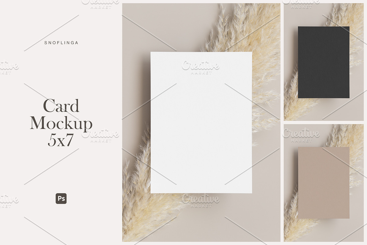 Card Mockup 5x7, PSD, a Print Template by Snoflinga (Photo 1 of 3)