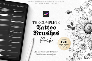 130 Tattoo Procreate Brushes, a Brush Add-On by LaurenceVArtiste