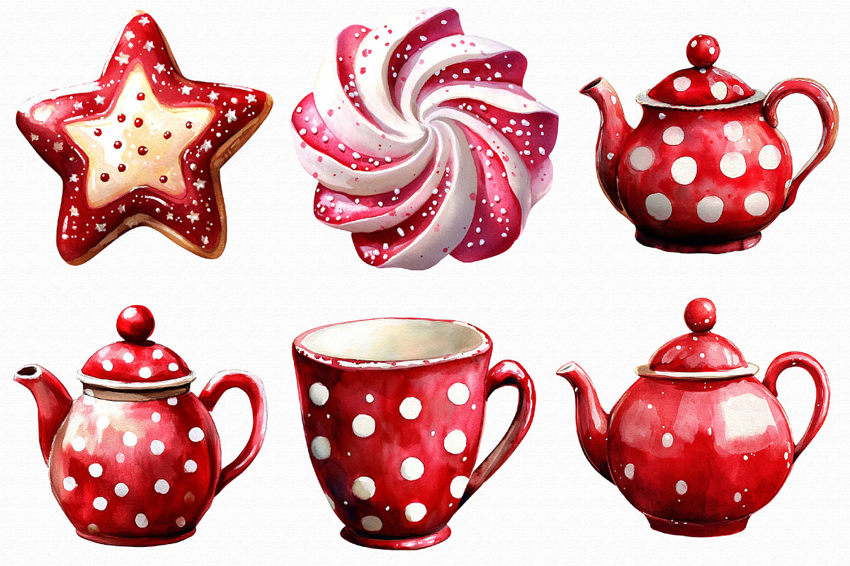 Watercolor Teapot and Teacup Clipart, an Illustration by Libby Wishes (Photo 4 of 7)