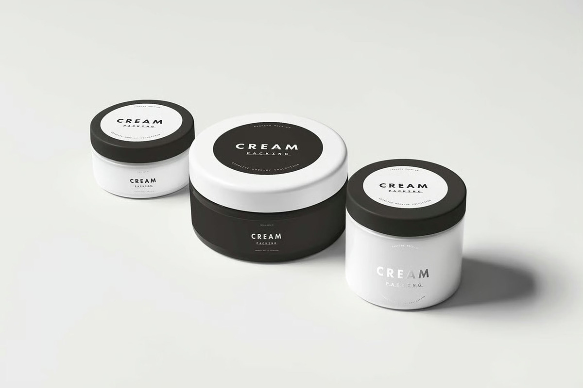 Cosmetic Jars Mock-up, a Packaging Mockup by DesignRushMarket (Photo 3 of 7)