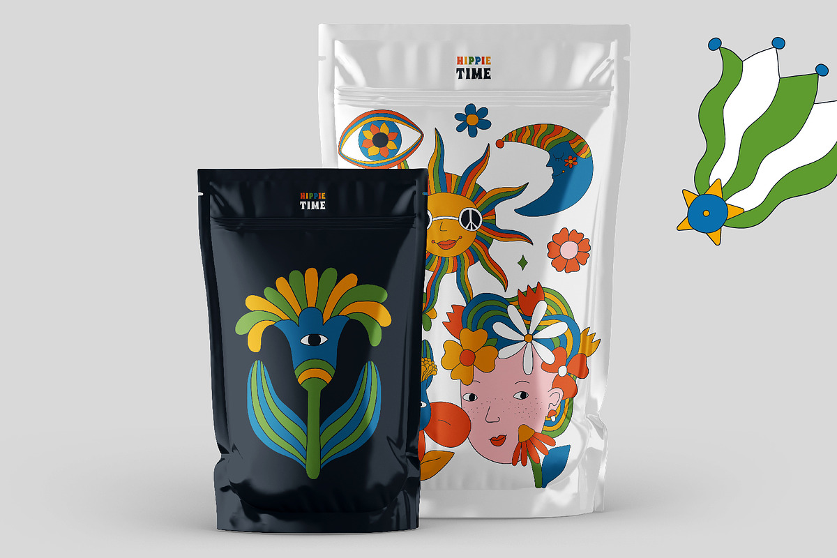 Retro psychedelic vector set., an Object Graphic by anna khramtsova (Photo 10 of 14)