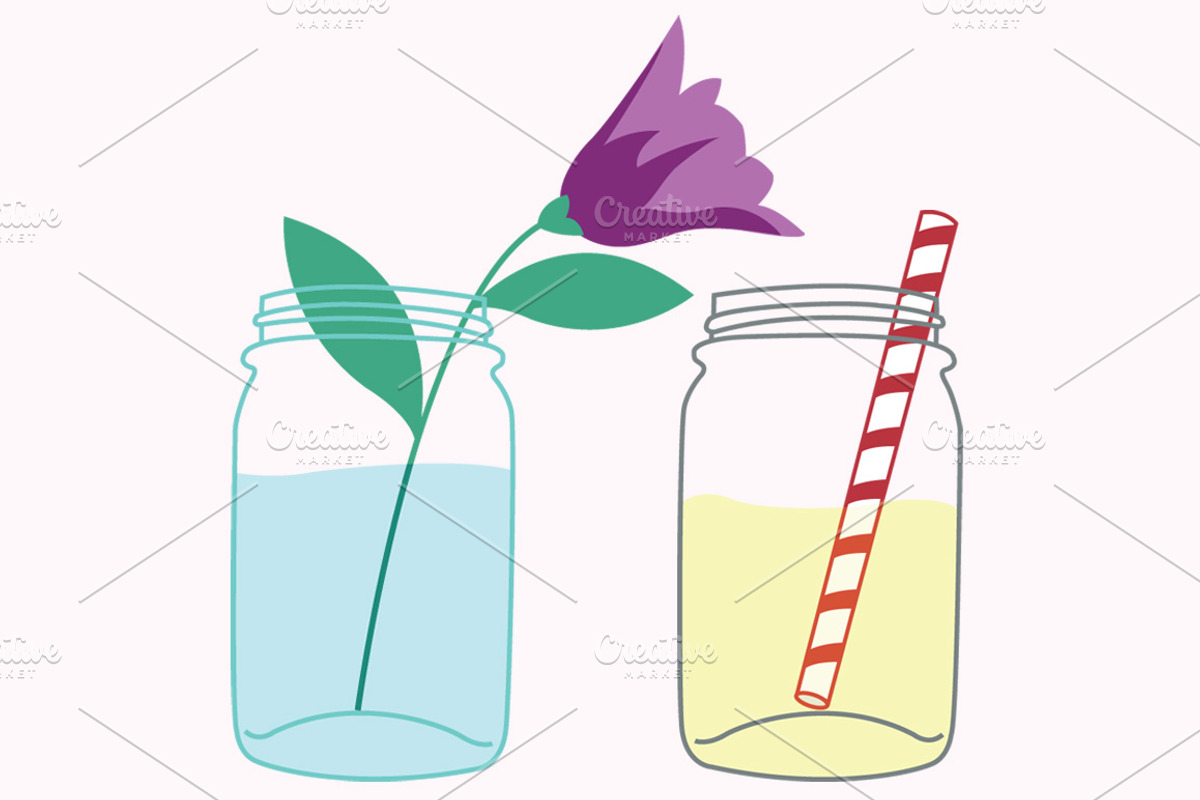 Mason Jars Clipart Vector Set, a Food Illustration by Digital Sugar (Photo 3 of 3)