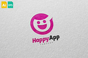 Happy App Logo, a Branding & Logo Template by Schneider Design Store (Thumbnail 1 of 2)