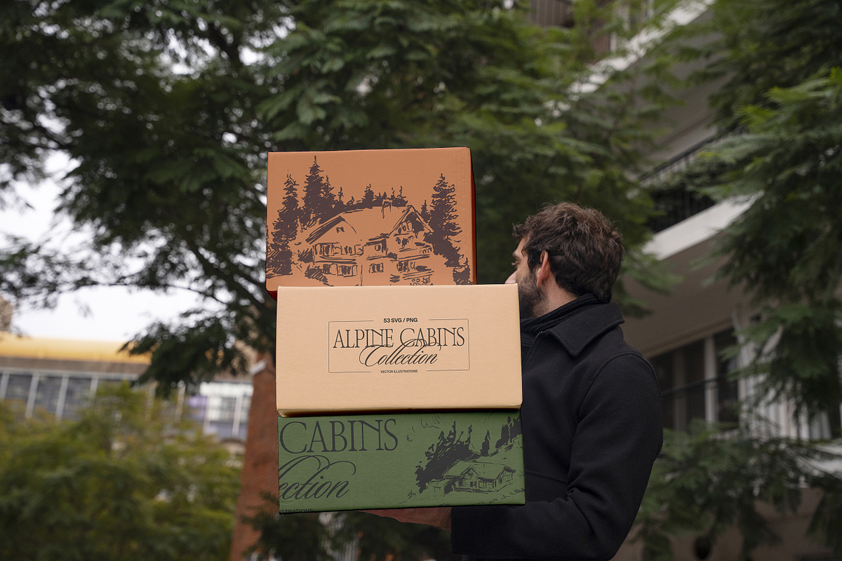 Huge Collection of Cabin Sketches, an Empty State Illustration by TheMountBirdStudio (Photo 15 of 15)