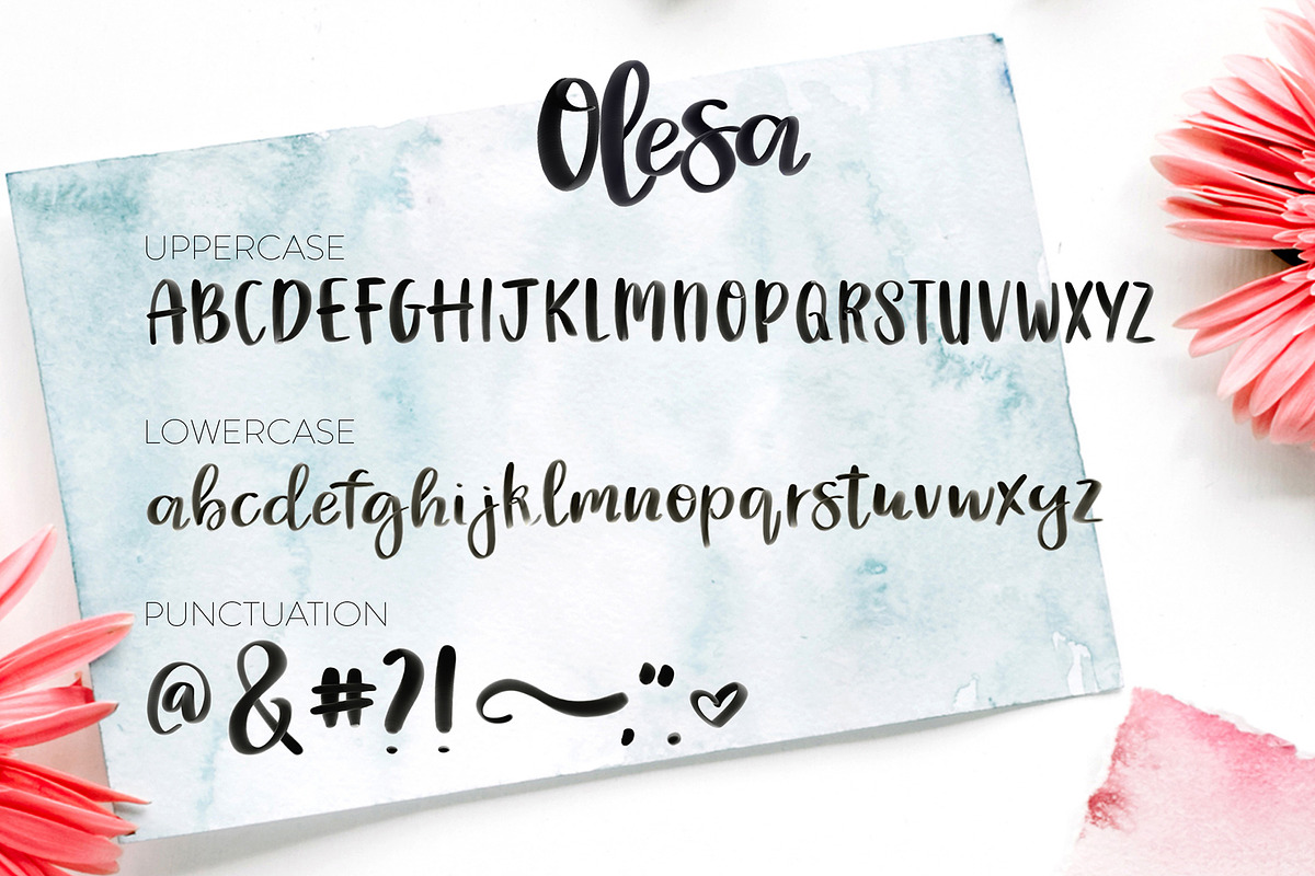 Olesa Watercolor OpenType SVG Font preview 2
