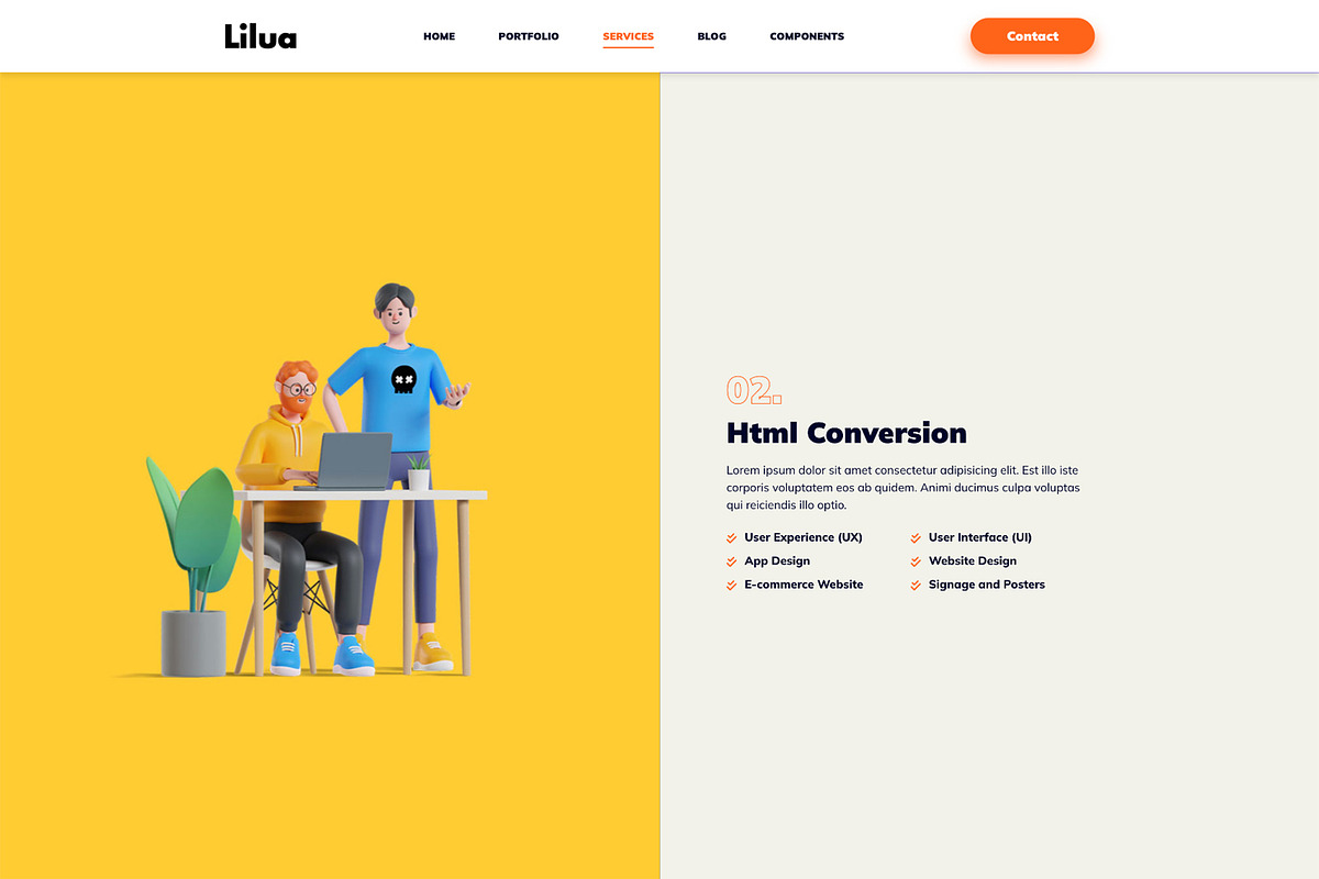 Lilua - Portfolio Html Template, a HTML Template by SLICEmyPAGE (Photo 9 of 12)