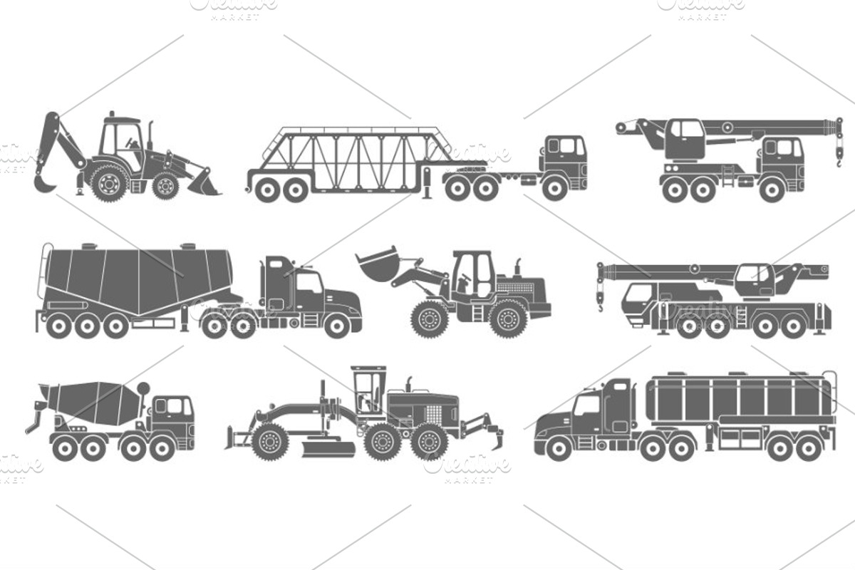 Big set of construction equipment, a Transportation Illustration by WINS Doodle shop (Photo 5 of 7)