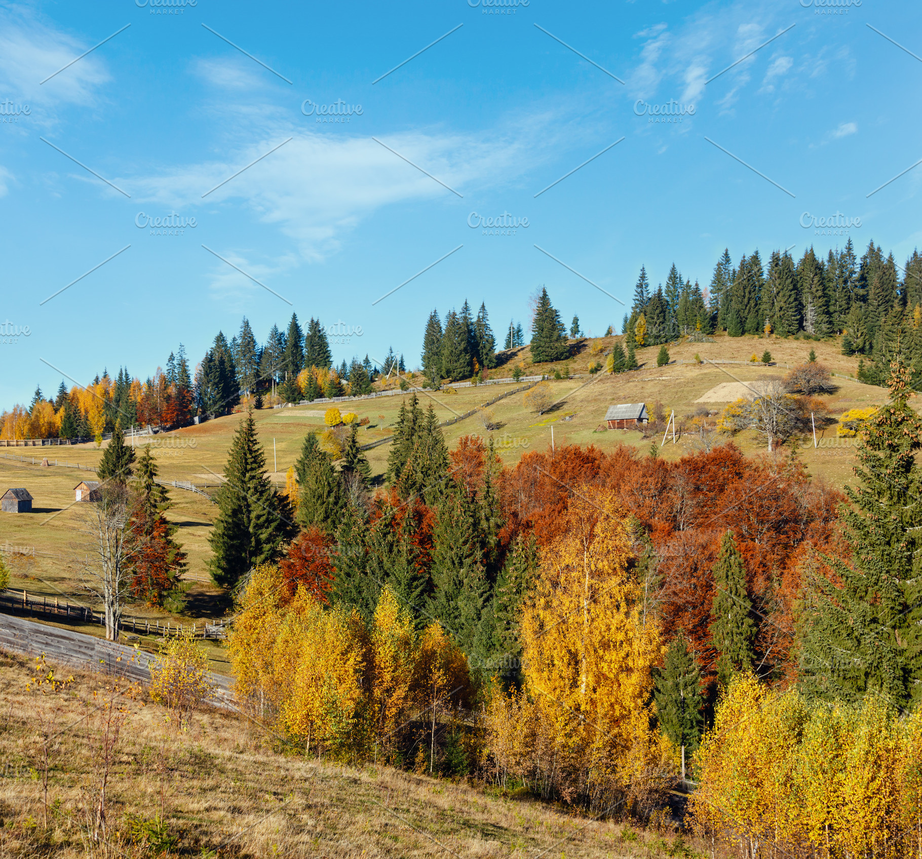 Autumn Carpathian village, Ukraine., a Nature Photo by YuriyB