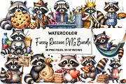Funny Raccoon PNG Bundle Sublimation, an Illustration by DreamArtGraphic (Thumbnail 1 of 5)