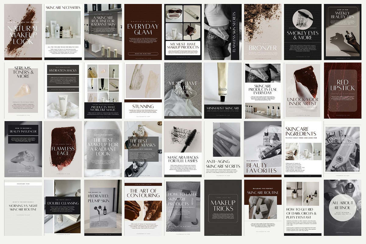 Beauty Blogger Pinterest Templates, a Social Media Template by Blush Created (Photo 8 of 9)