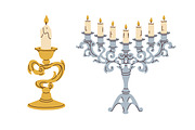 Candles in vintage candlesticks set, an Object Illustration by Good Studio (Thumbnail 4 of 11)
