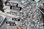 Marine Graphic Doodle Illustration, a Seasonal Illustration by BALABOLKA (Thumbnail 1 of 3)