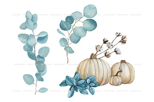 Watercolor Farmhouse Pumpkin Clipart