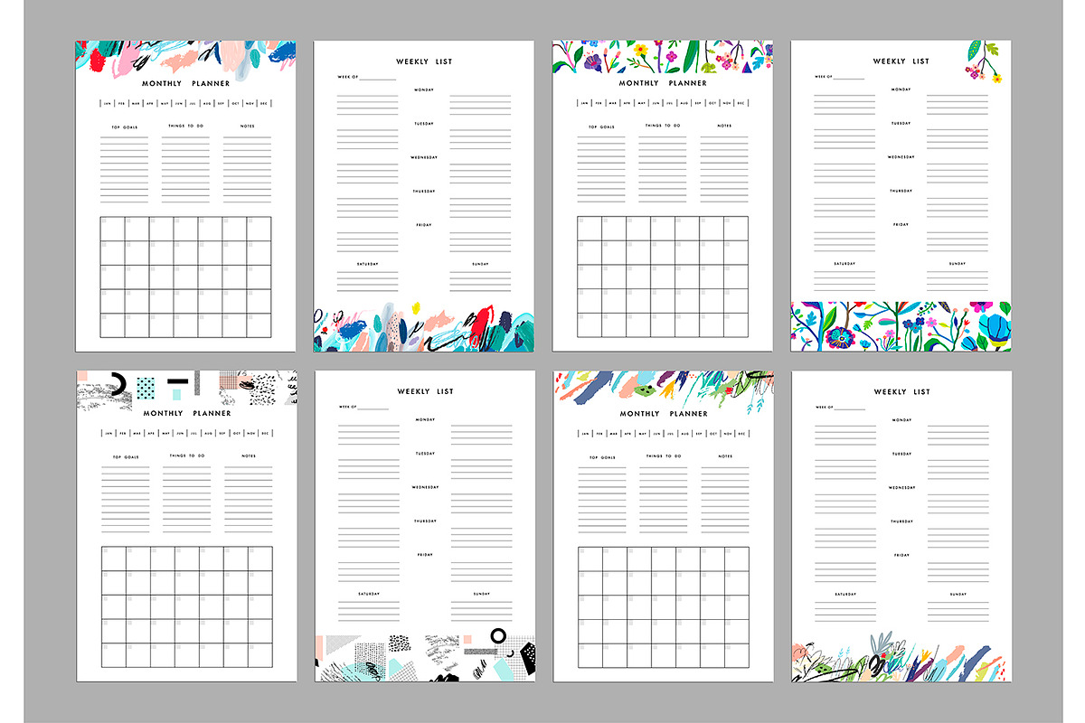 Monthly planners & Weekly lists, a Stationery Template by Lera Efremova (Photo 3 of 4)