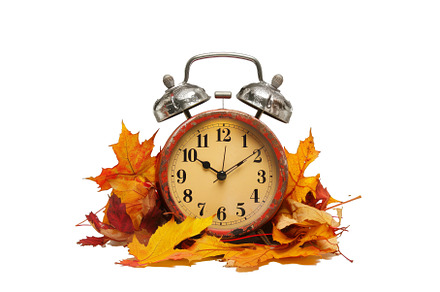 Vintage alarm clock with autumn, an Arts & Entertainment Photo by Ylivdesign