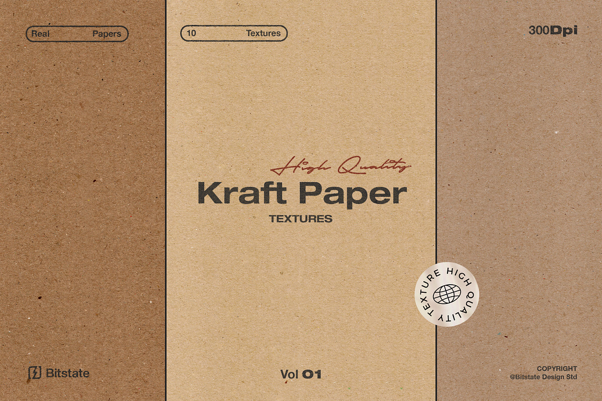 Kraft Paper Textures, a Texture Graphic by Bitstate Design (Photo 1 of 4)