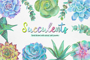 Hand drawn Succulents Clipart, an Illustration by Artemisia_Art (Thumbnail 1 of 6)