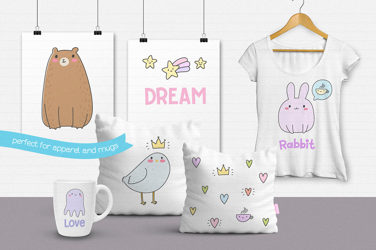 Cute Creatures Vector Set, an Animal Illustration by Nina's Illustration Shop (Photo 6 of 6)