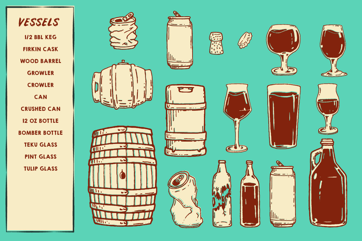 Brewer's Reserve Vector Set, a Food Illustration by Illustrated Everything (Photo 3 of 11)