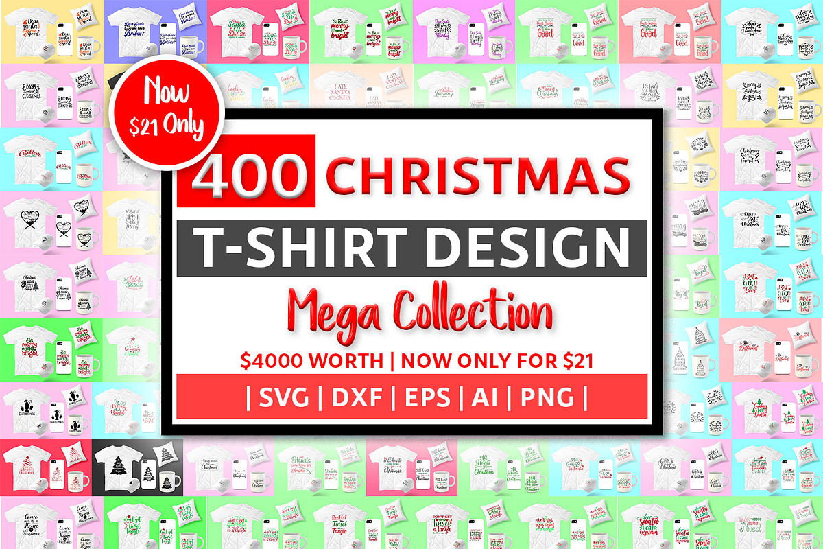 400 Christmas tshirt Design, svg, dx, a Templates & Theme by designvillage (Photo 1 of 5)