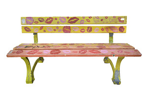 Colorful artistic bench isolated photo, an Arts & Entertainment Photo by DanFLCreativo