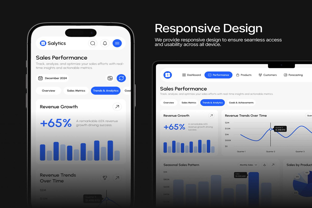 Salytics SalesAnalytics Dashboard UI, an UI Kit Template by Creative Perspective (Photo 4 of 7)