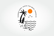 Minimalist Line Art Tropical Beach, a Branding & Logo Template by PrastHF (Thumbnail 1 of 2)
