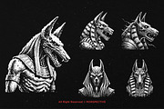 10 Bundle Dark Art Egypt Anubis, an Illustration by Morspective (Thumbnail 5 of 7)