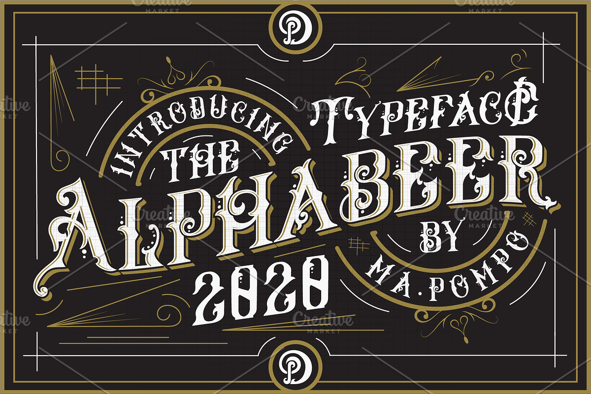 Alphabeer Typeface+Ornament, a Serif Font by PompoCo (Photo 1 of 6)